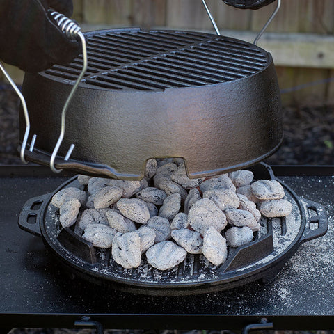 The "Kickoff Grill" portable grill by LODGE + 16016 Fuego Silicone Basting Brush