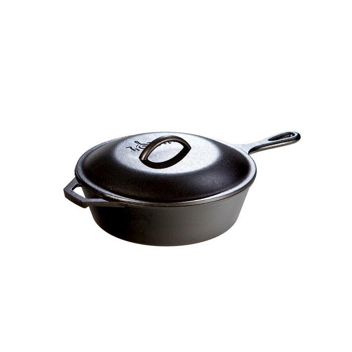 Cast Iron Covered Deep Skillet 10.25 inch / 3 Quart by Lodge