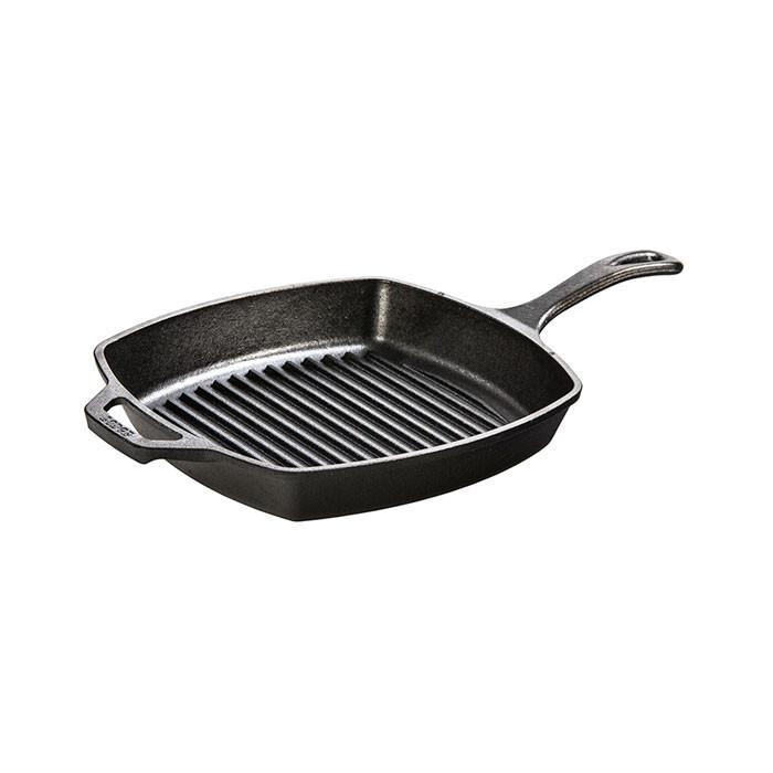 Square Cast Iron Grill Pan 10.5 Inch by LODGE