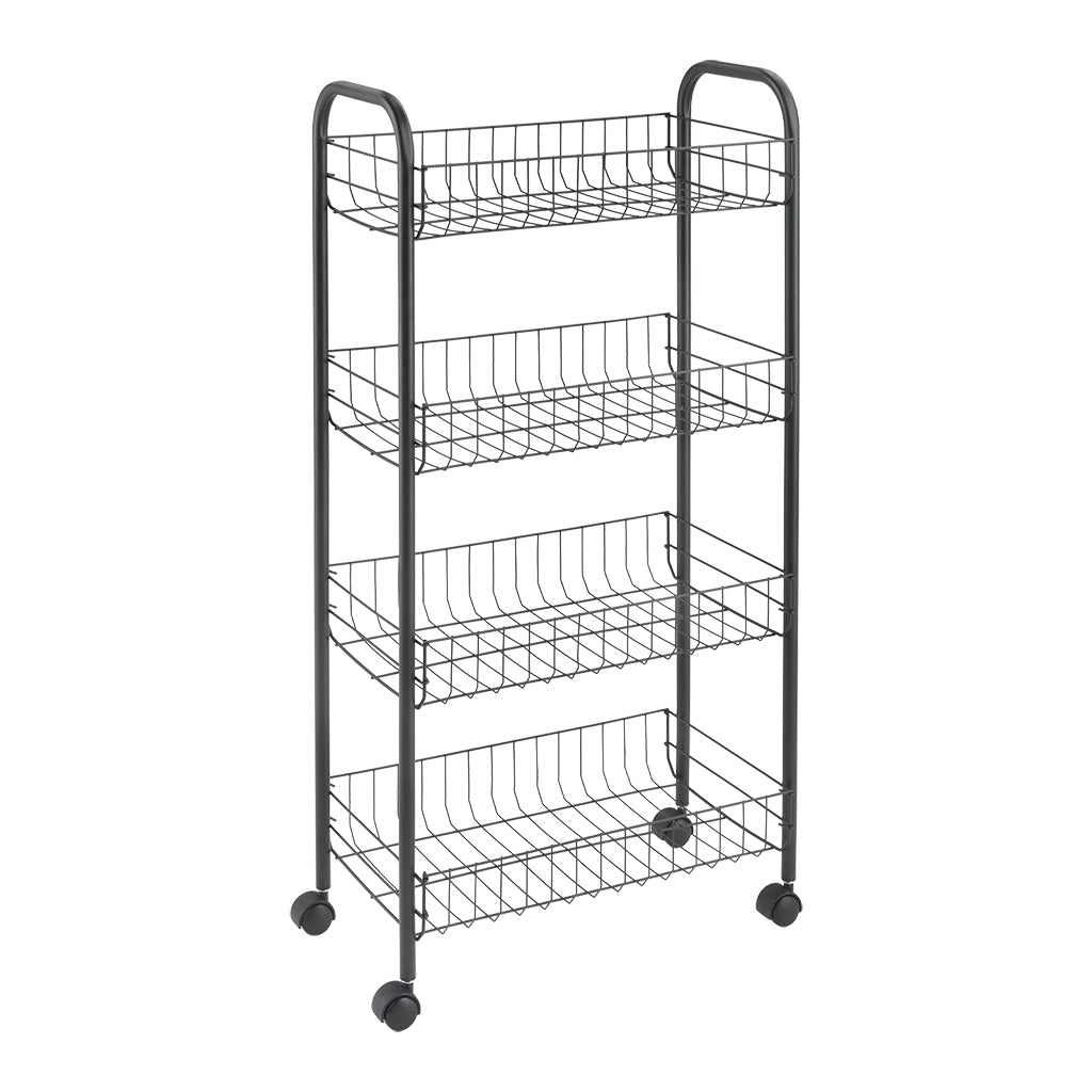 Ascona Lava 4 Tier Rolling Cart by Metaltex